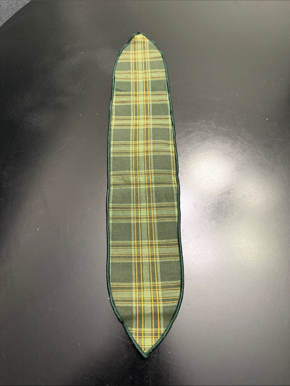 Longaberger Green and Yellow Plaid Basket Handle Tie